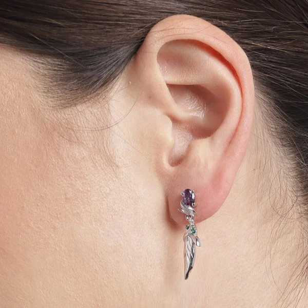 Leaf 925 Sterling Silver Drop Earring - Image 2