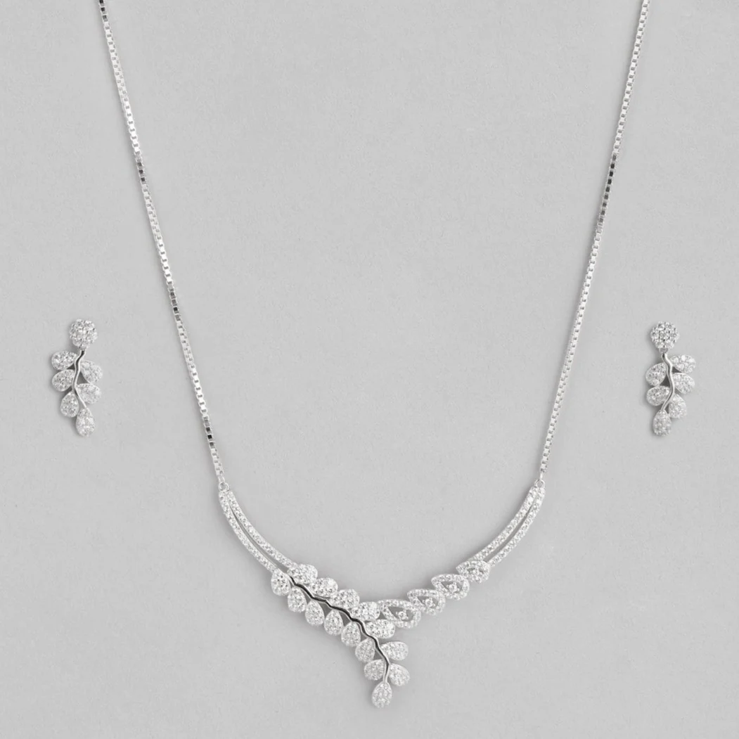 Leaf-Droplet 925 Silver Jewellery Set - Image 6