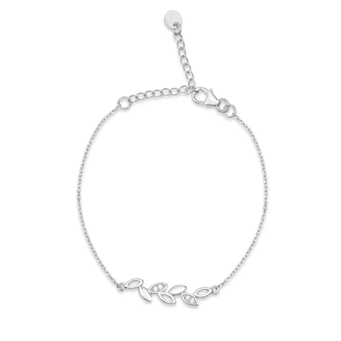 Leafy Glamour 925 Sterling Silver Bracelet with Cubic Zirconia - Image 5