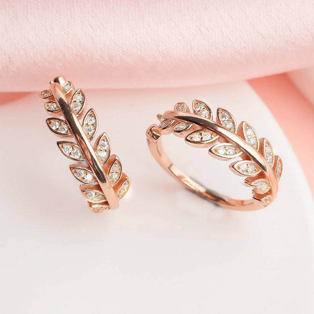 Leafy Rose Gold 925 Silver Toe Ring - Image 6