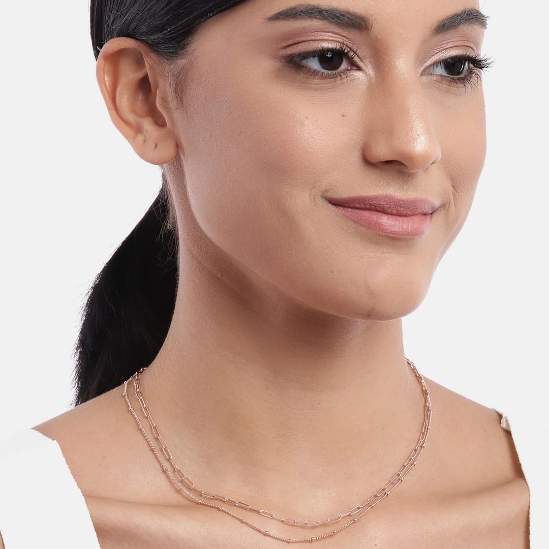 Live It Up 925 Sterling Silver Necklace In Rose Gold - Image 4