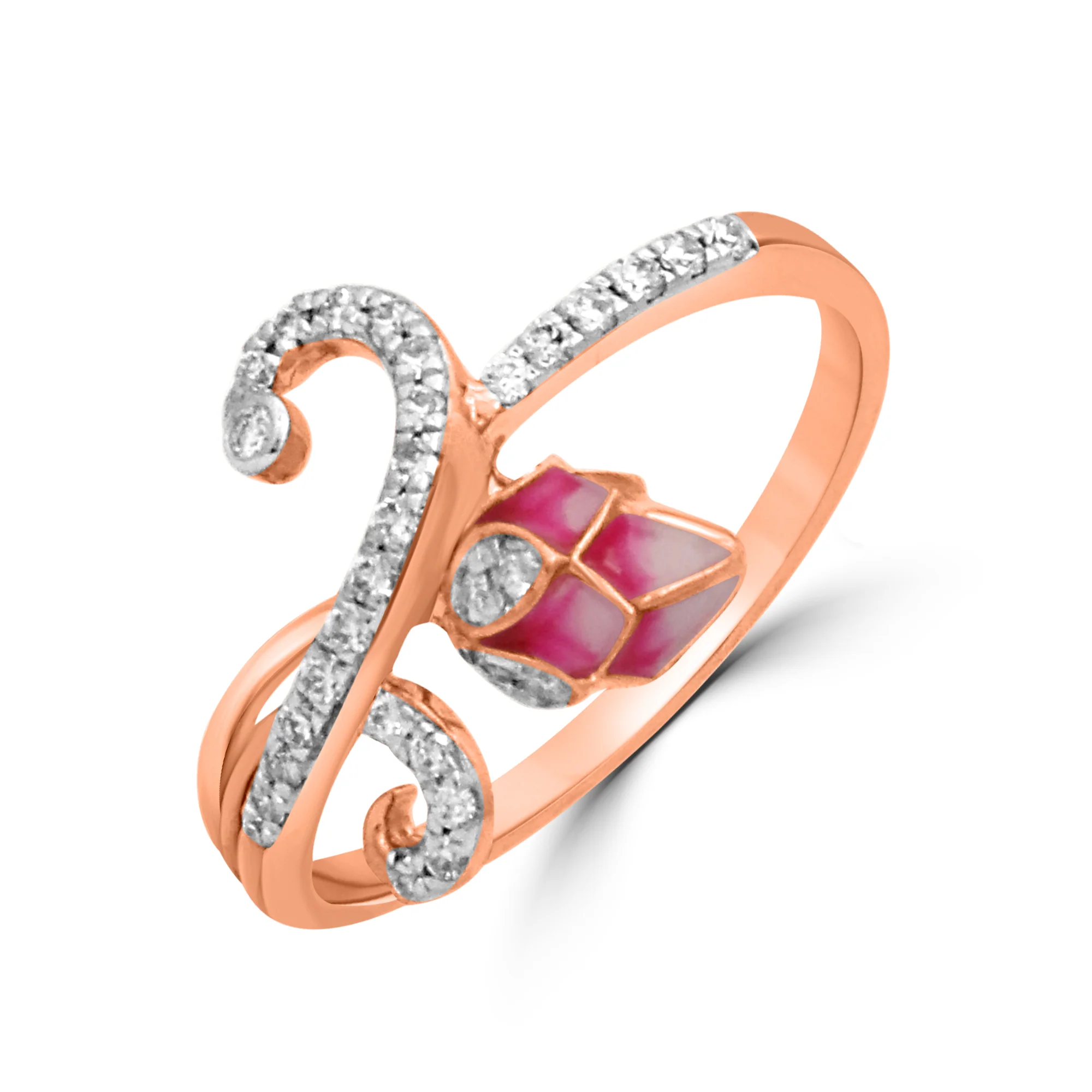 Lotus Dream Rose Gold Ring with Lab-Grown Diamonds - Image 4