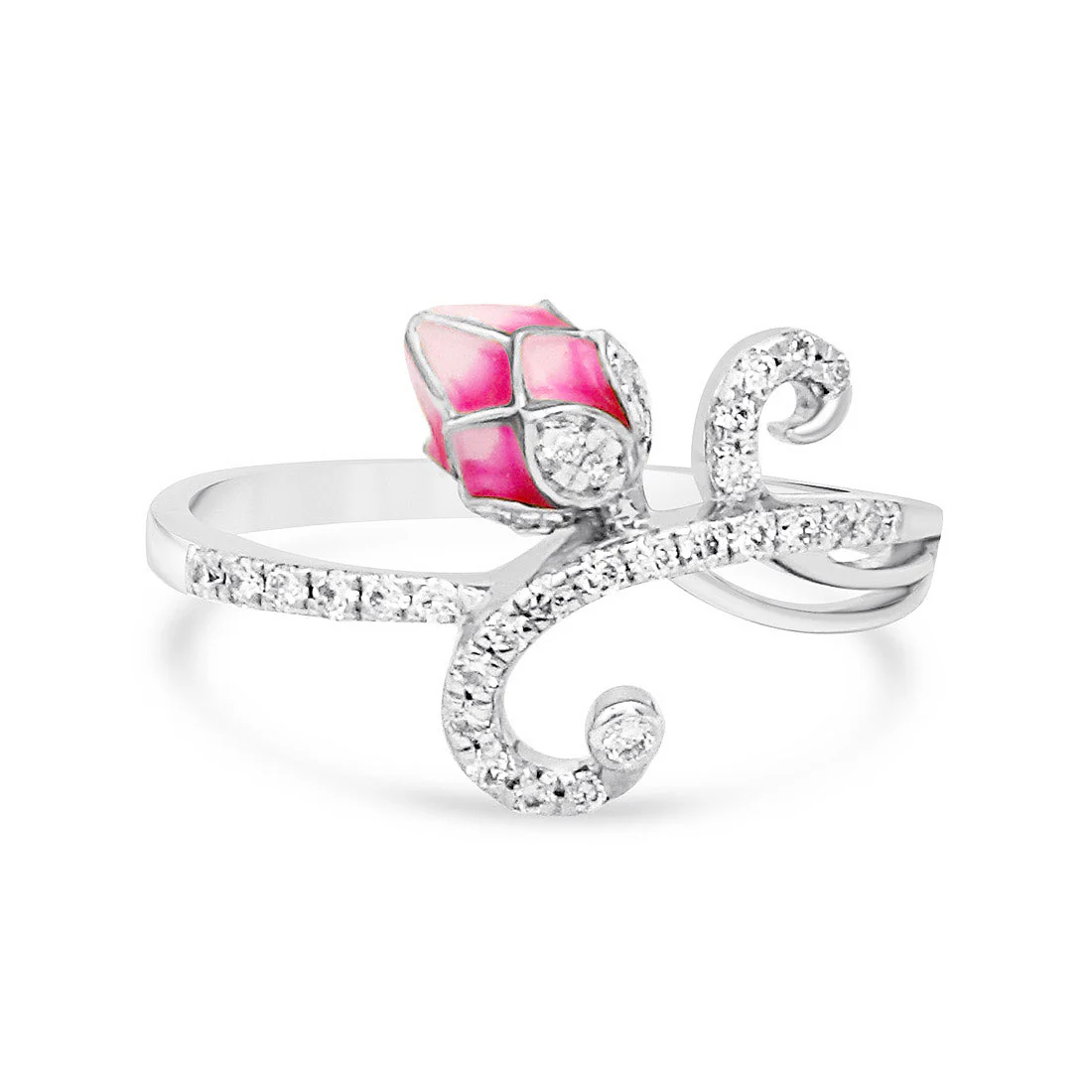 Lotus Dream Rose Gold Ring with Lab-Grown Diamonds - Image 9