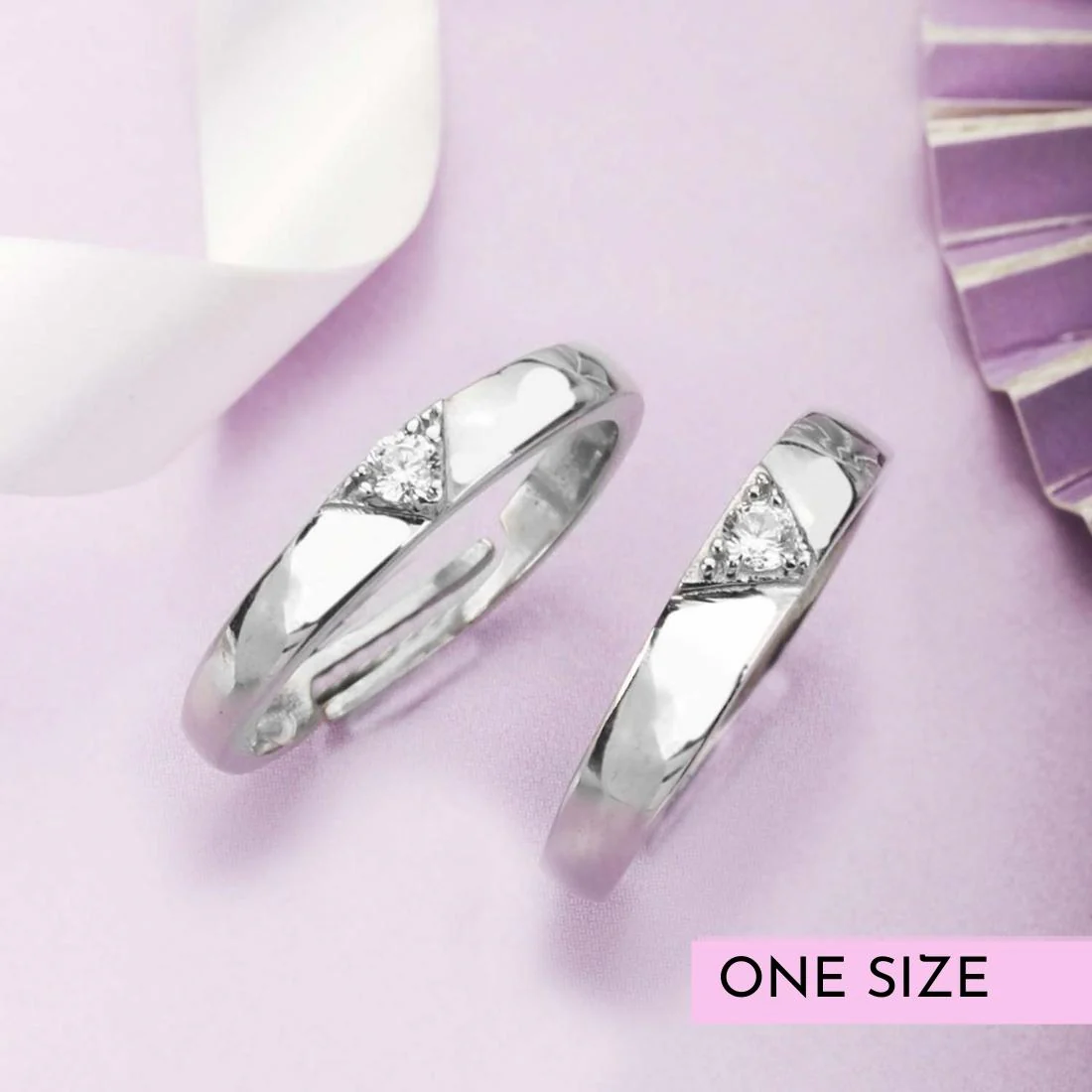 Love is Forever 925 Silver Ring Set (Adjustable)