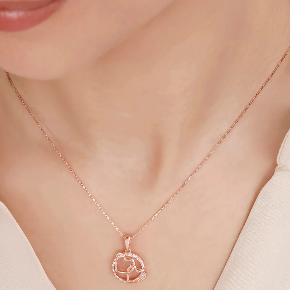 Love's Embrace Rose Gold Plated 925 Sterling Silver Jewellery Set - Image 5