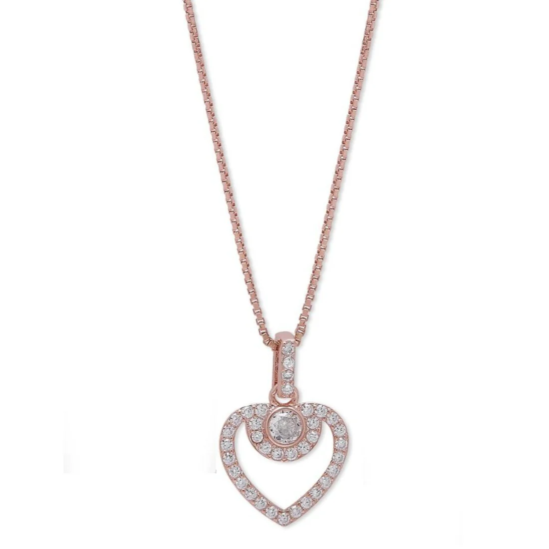 Love's Embrace Rose Gold-Plated 925 Sterling Silver Heart Pendant with Chain - Image 5