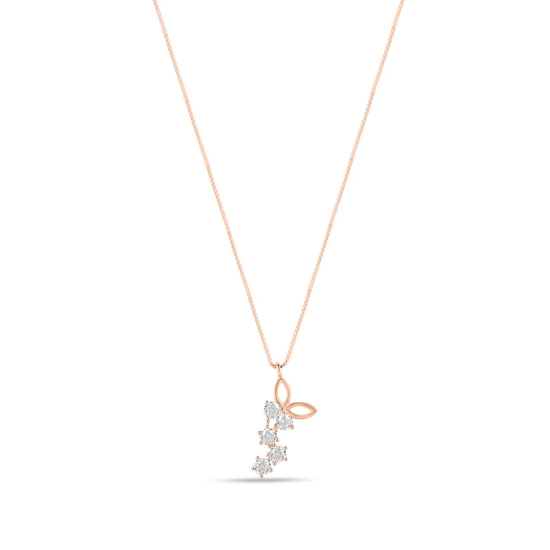 Luminous Cubic Zirconia Serenity 925 Sterling Silver Rose Gold-Plated Necklace - Image 4