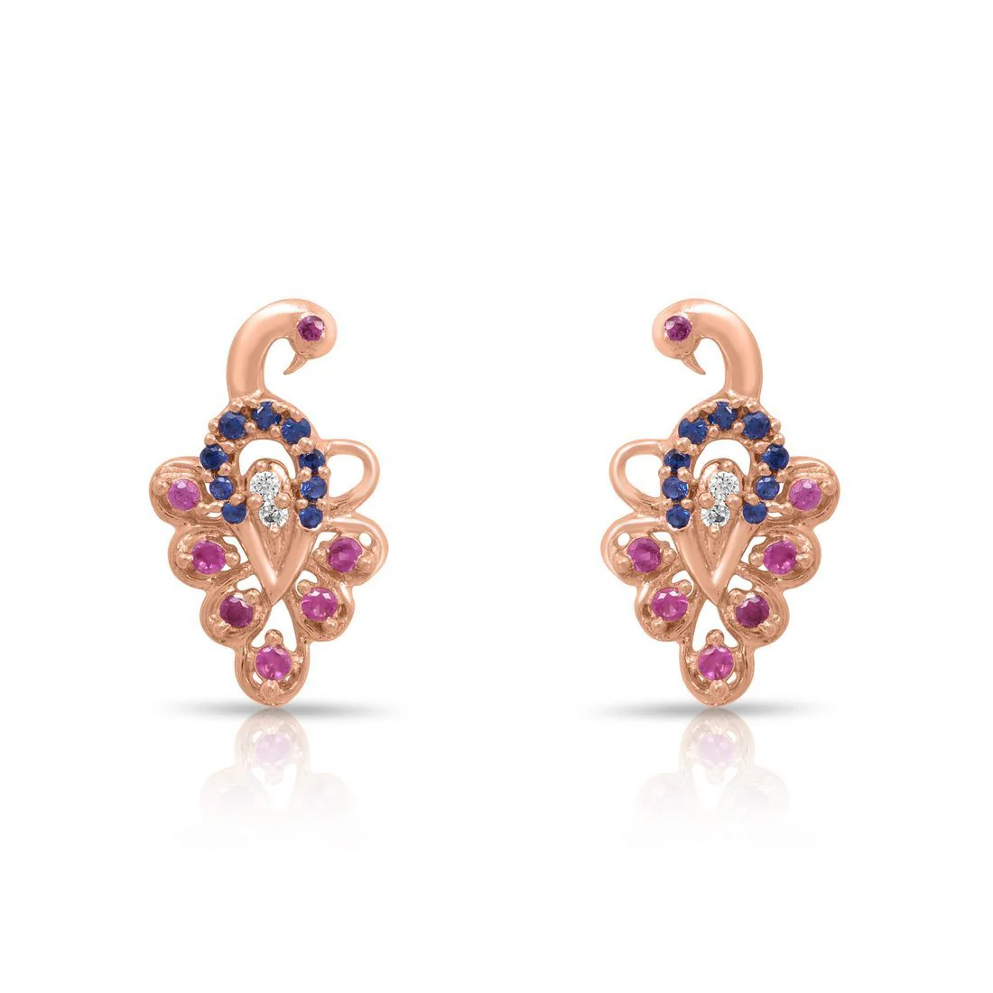 Luxe Peacock Rose Gold Plated 925 Sterling Silver Earrings - Image 5