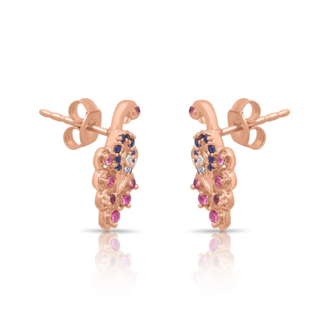 Luxe Peacock Rose Gold Plated 925 Sterling Silver Earrings - Image 6