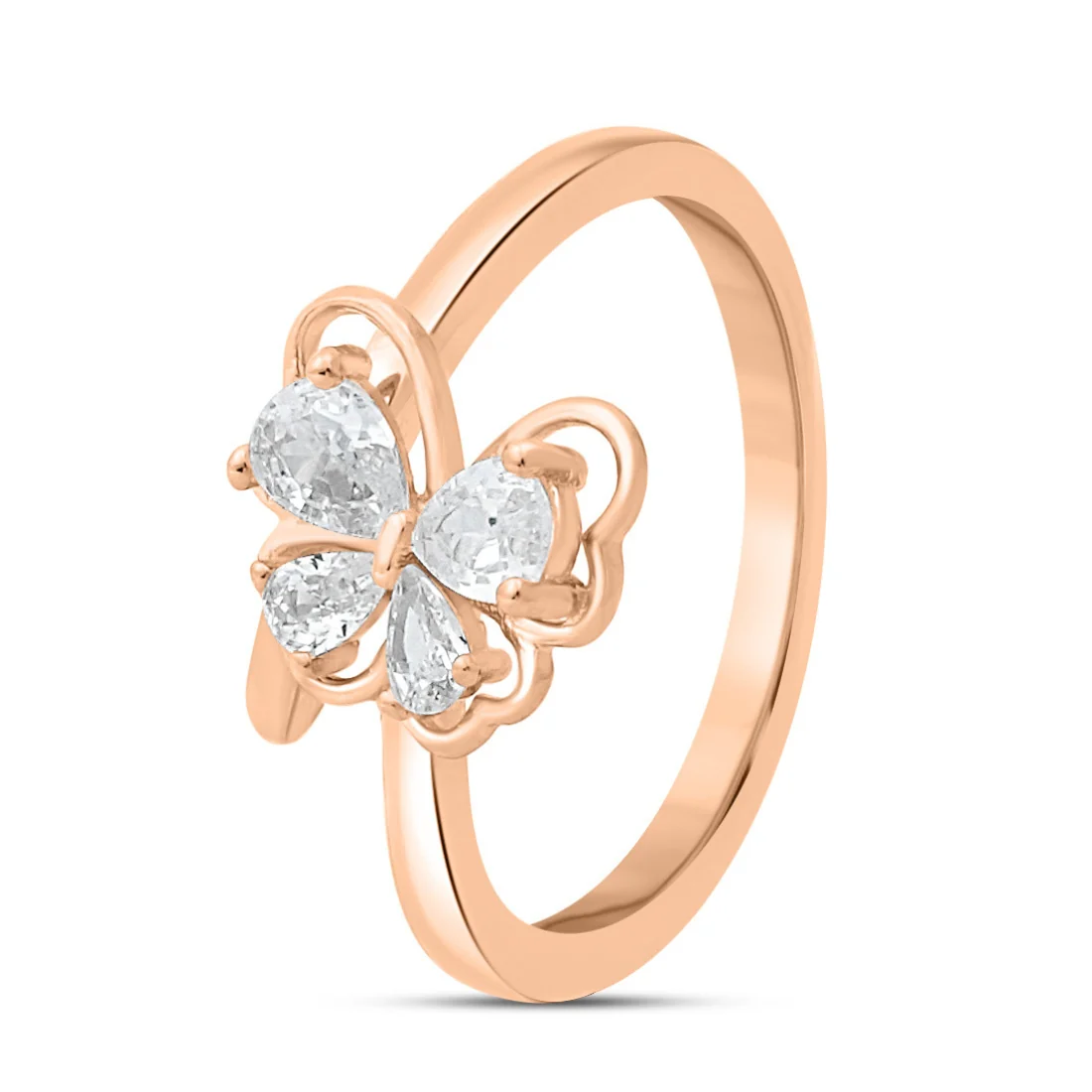 Luxurious Butterfly Rose Gold Plated 925 Sterling Silver Ring - Image 4