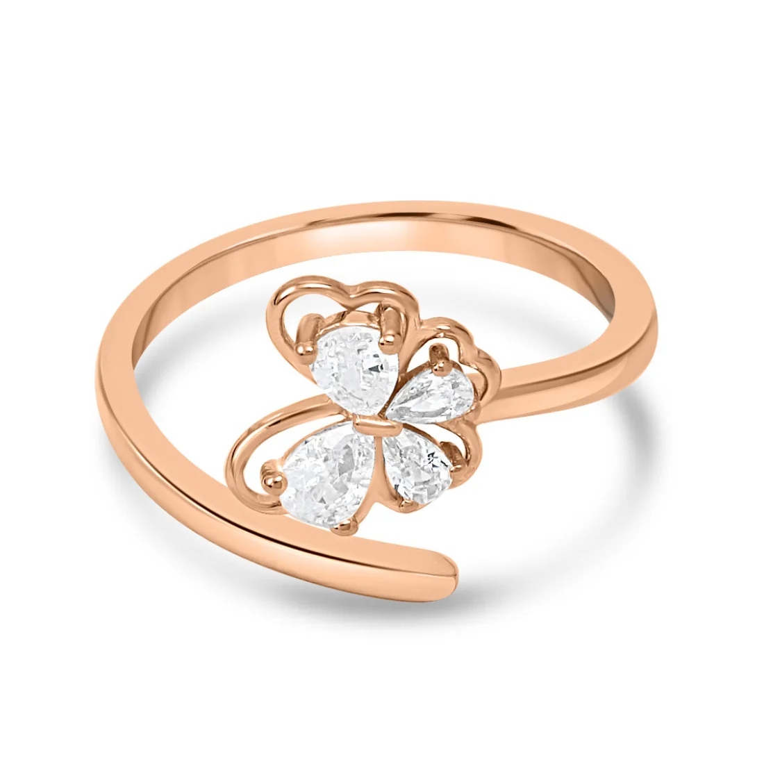 Luxurious Butterfly Rose Gold Plated 925 Sterling Silver Ring - Image 6