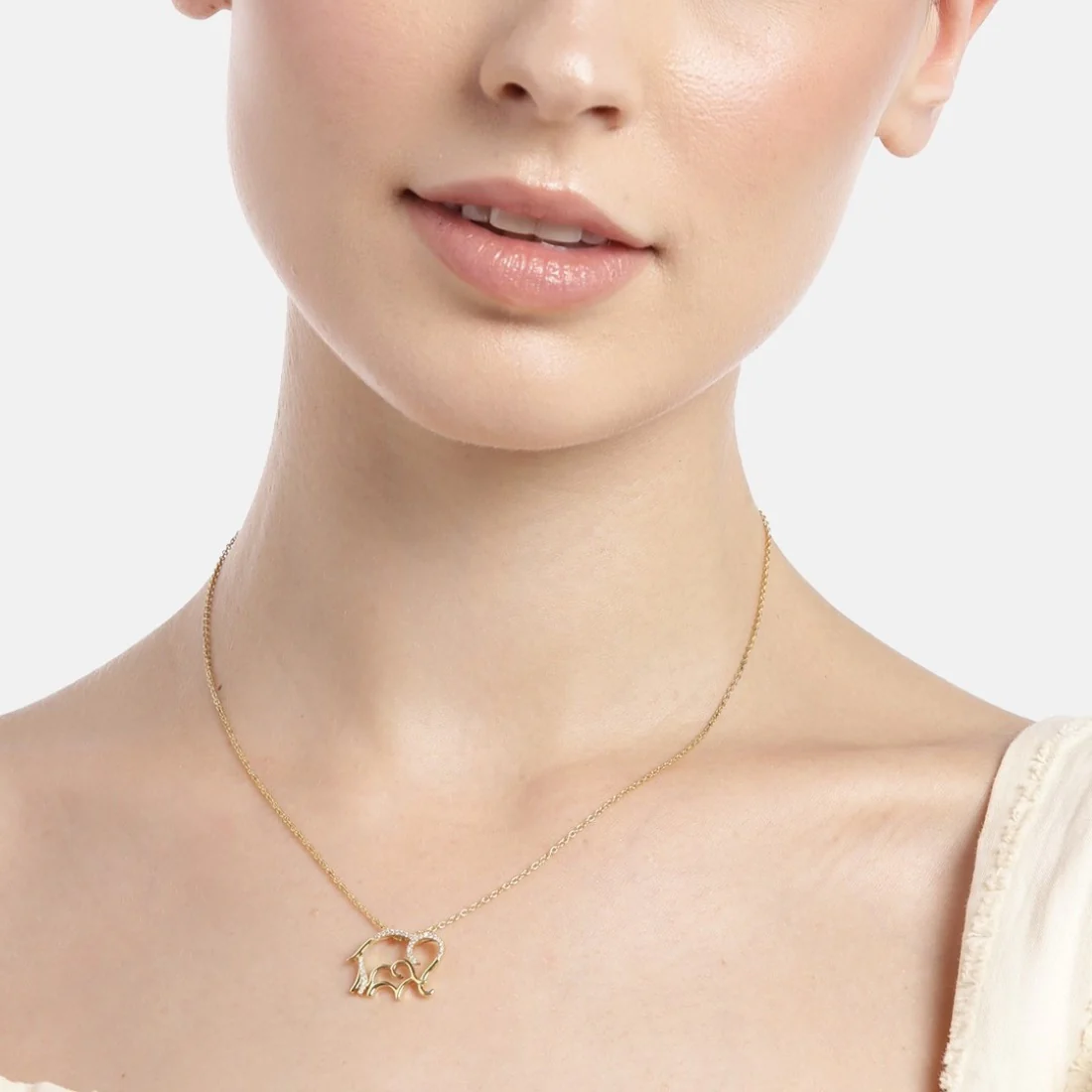 Majestic Elephant Harmony Gold Plated 925 Sterling Silver Necklace Chain - Image 2