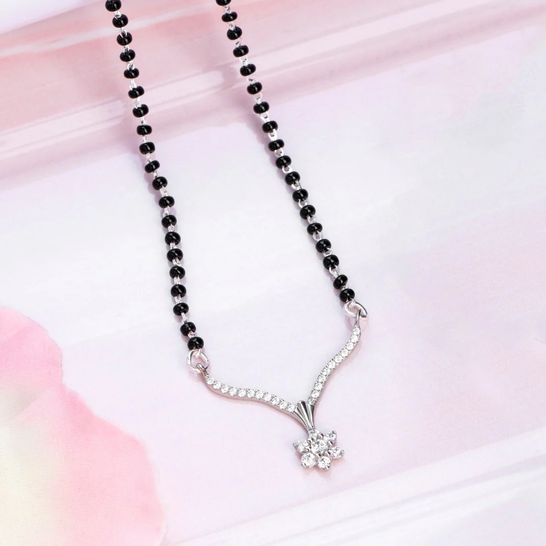 Floral 925 Silver Mangalsutra - Image 3