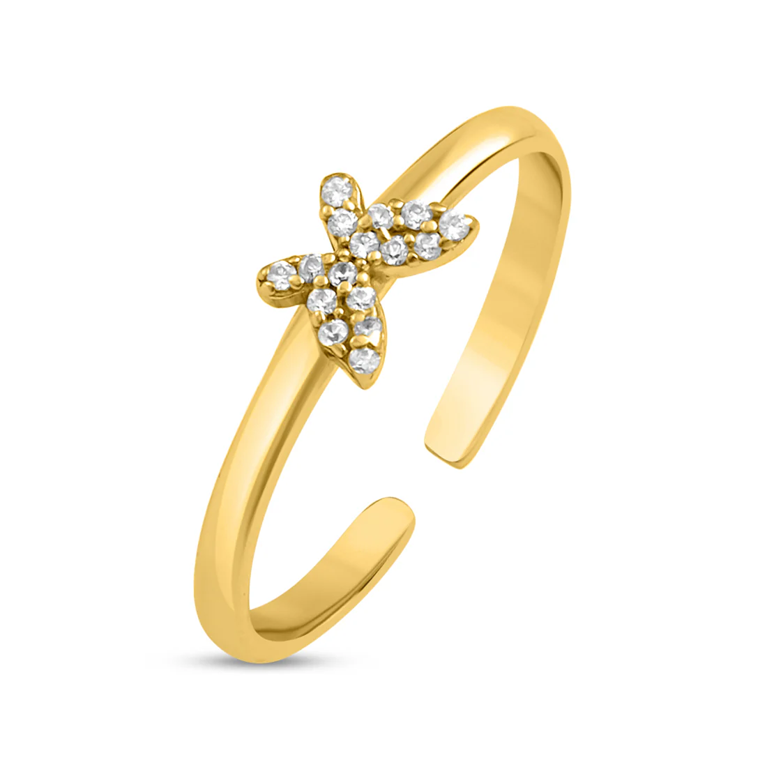 Mini Wings Gold Plated 925 Sterling Silver Ring - Image 5