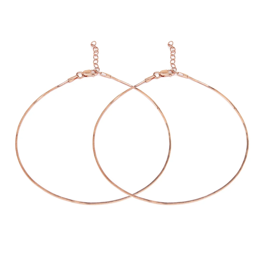 Minimal Chain 925 Sterling Silver Anklet In Rose Gold - Image 4