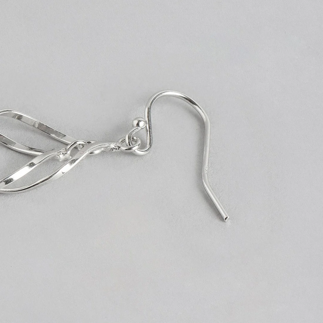 Minimal Dangle Rhodium Plated Earrings - Image 5