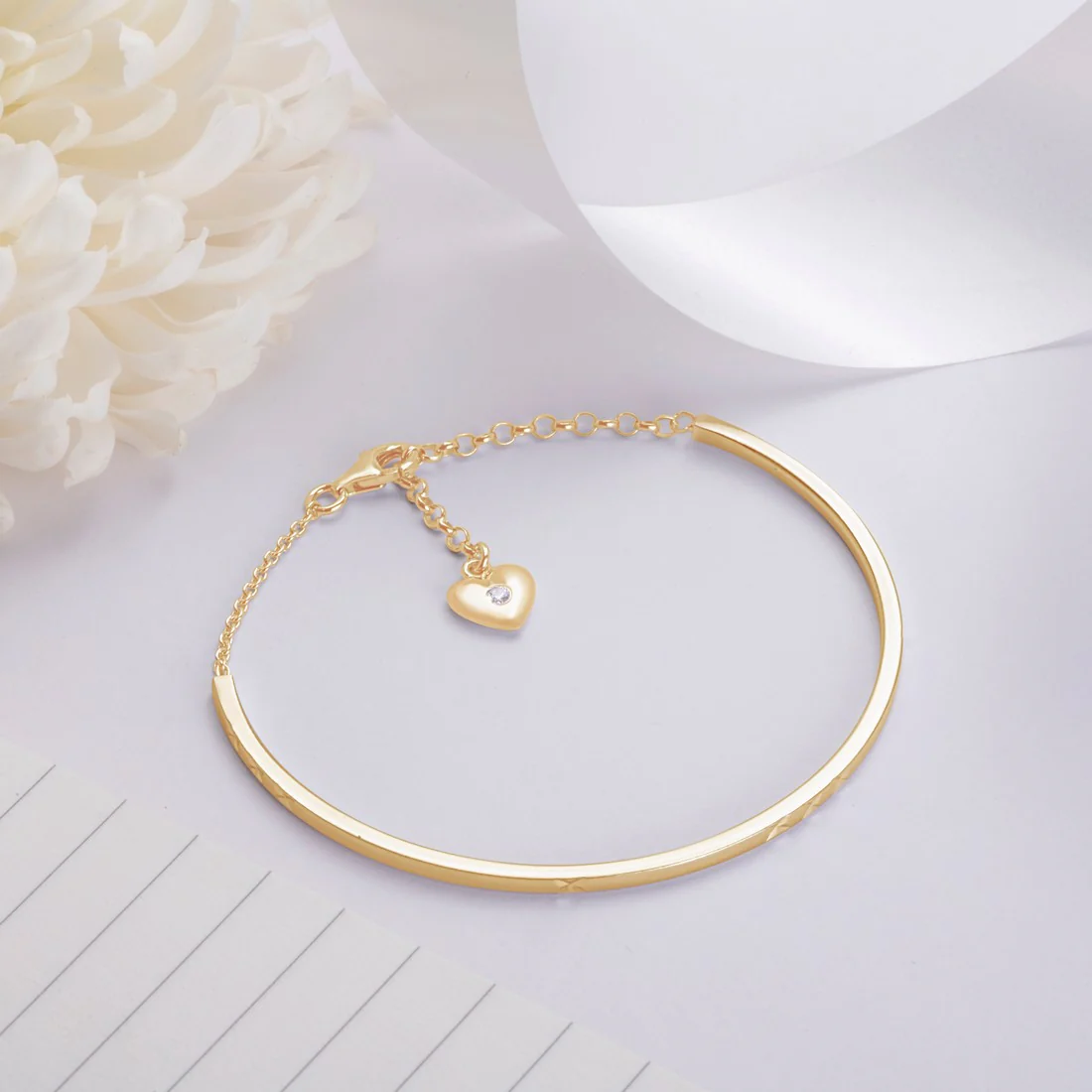 Minimal Gold Plated 925 Sterling Silver Bracelet - Image 2