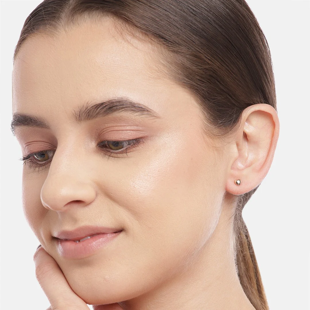 Minimal Heart Rose Gold Plated 925 Sterling Silver Studs - Image 2