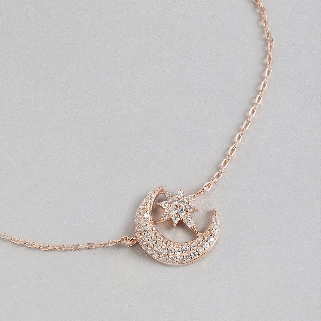 My Moon and Star 925 Silver Bracelet in Rose Gold - Image 7