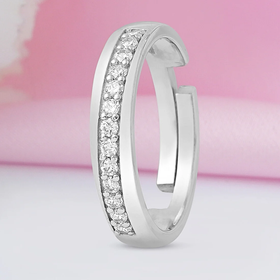 Minimal Rhodium Plated 925 Sterling Silver Ring - Image 3
