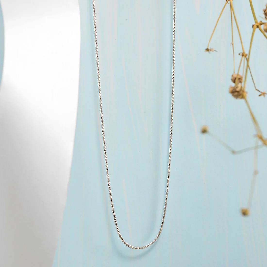 Minimal Rhodium Plated 925 Sterling Silver Rope Chain - Image 2