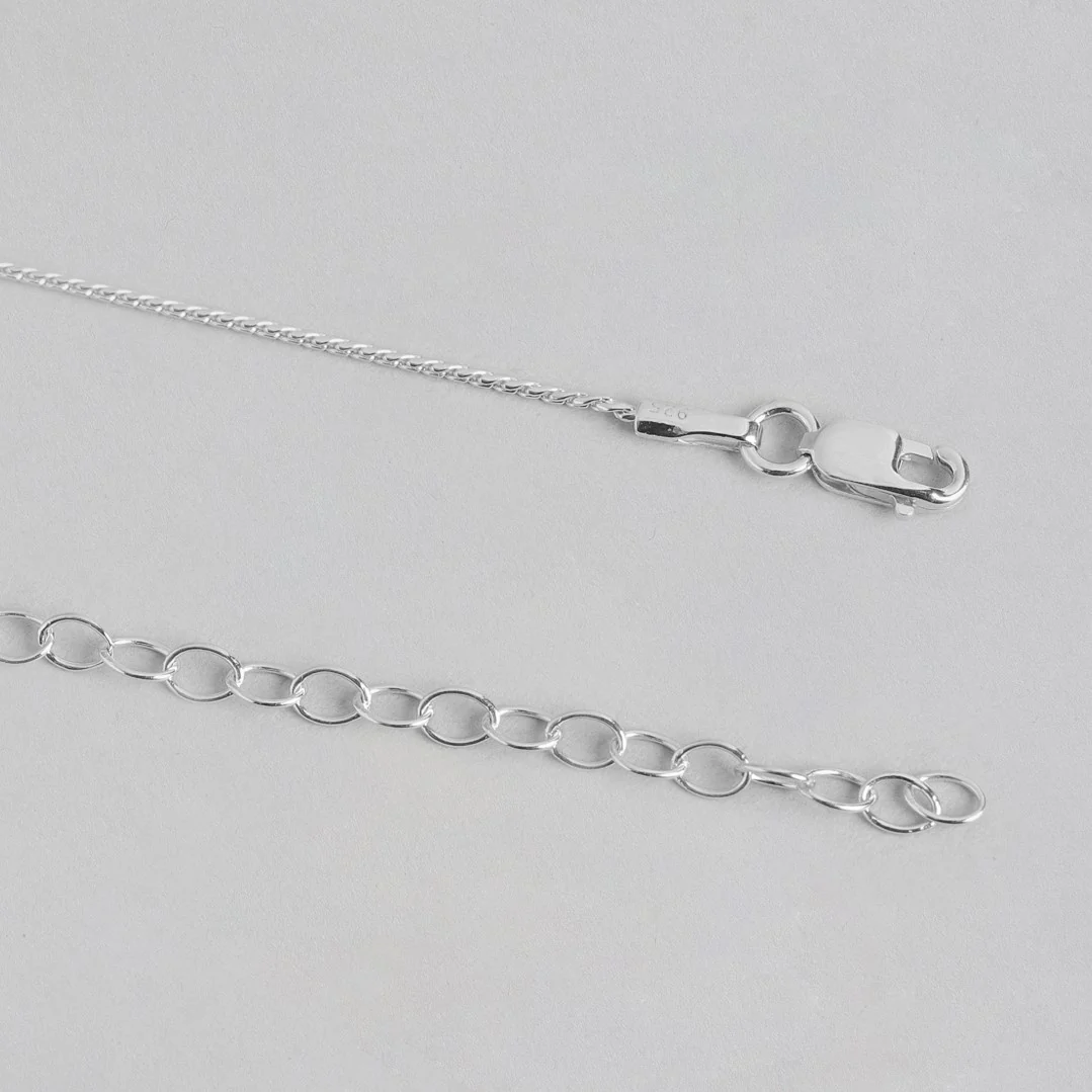 Minimal Rhodium Plated 925 Sterling Silver Rope Chain - Image 5