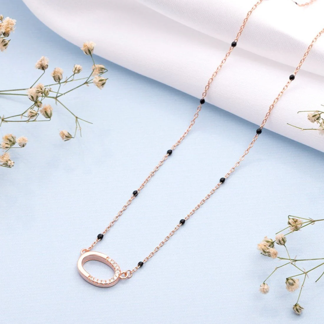 Minimal Rose Gold Plated 925 Sterling Silver Mangalsutra - Image 2