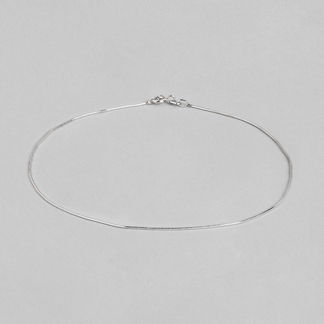 Minimal Snake Chain 925 Silver Anklet Gift Hamper - Image 6