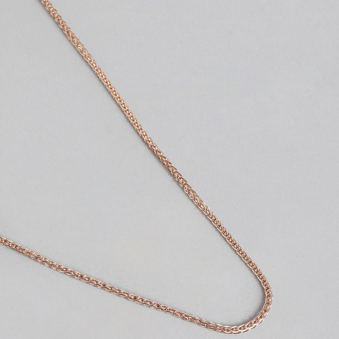 Minimal Weave Rose Gold Plated 925 Silver Chain - Image 4