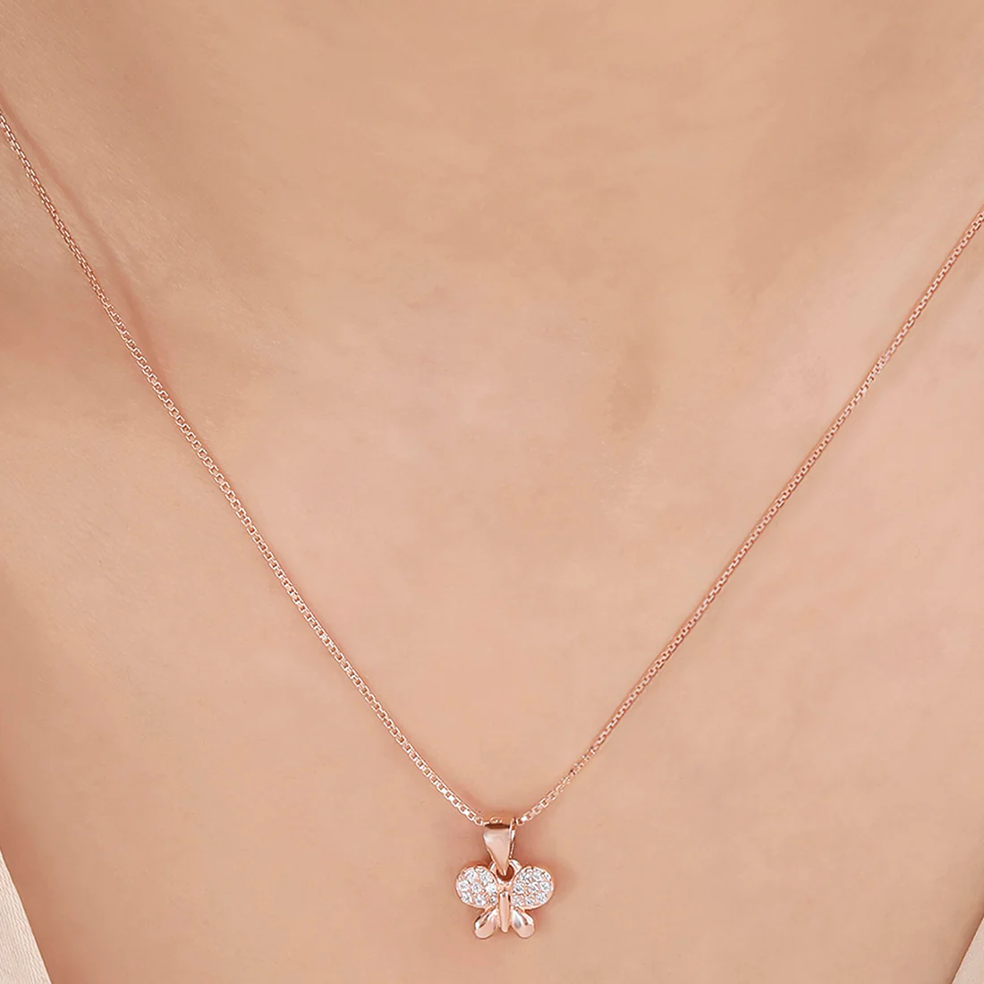 Minimalist Butterfly Rose Gold Plated 925 Sterling Silver Pendants - Image 2