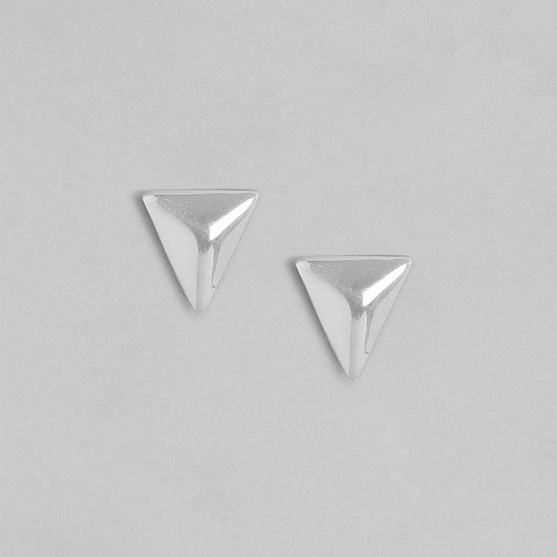 Minimalist Triangle Stud Earrings in 925 Sterling Silver - Image 3