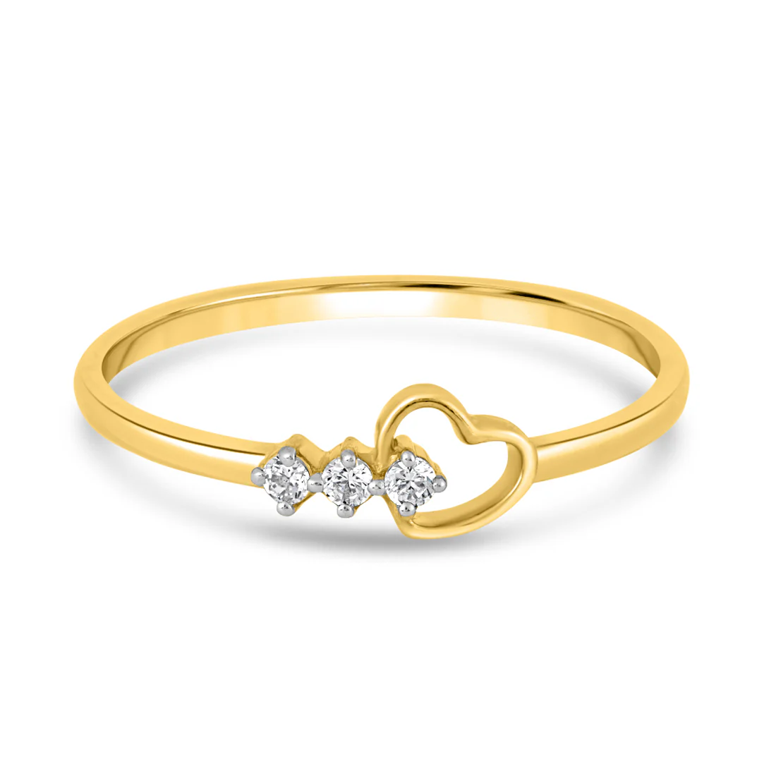 Miraculous Trio Gold Ring with with Lab Grown Diamond - Image 2