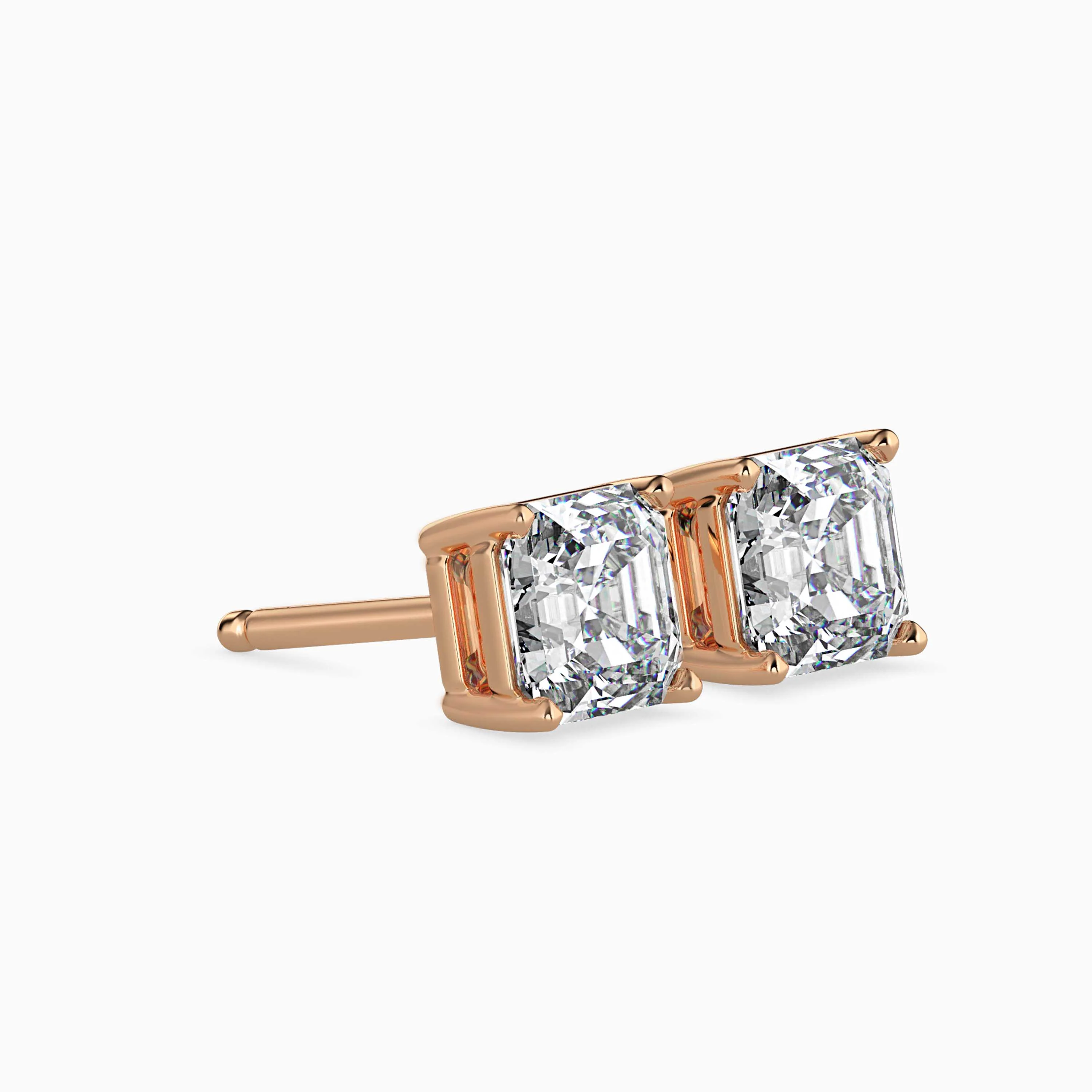 1 CT Modern Marvel Lab-Grown Diamond Square Solitaire Earrings - Image 7