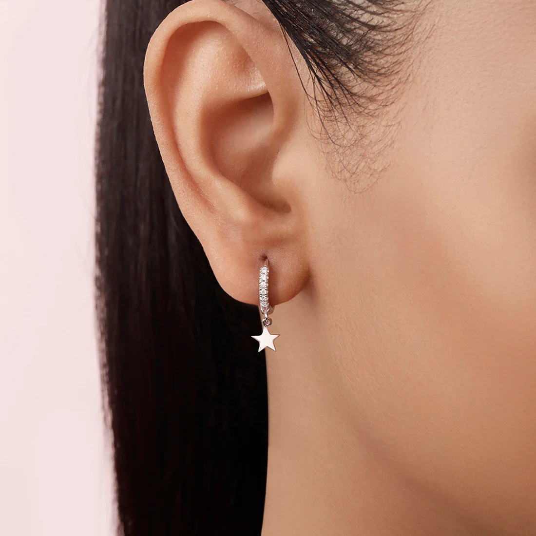 Moon Charm Gold Plated 925 Sterling Silver Earrings - Image 3