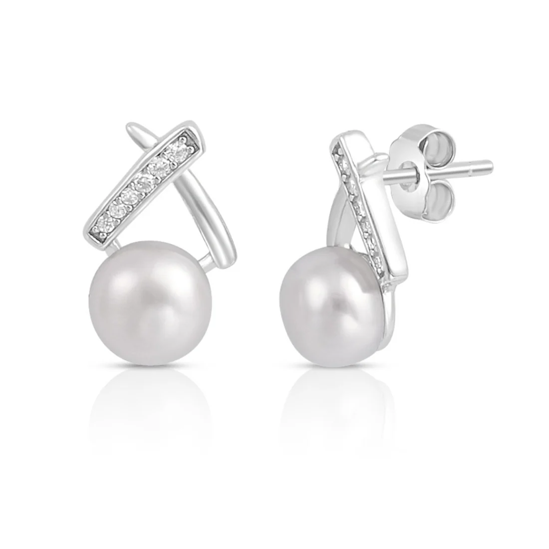 Moonstone Magic Rhodium Plated 925 Sterling Silver Earrings - Image 4