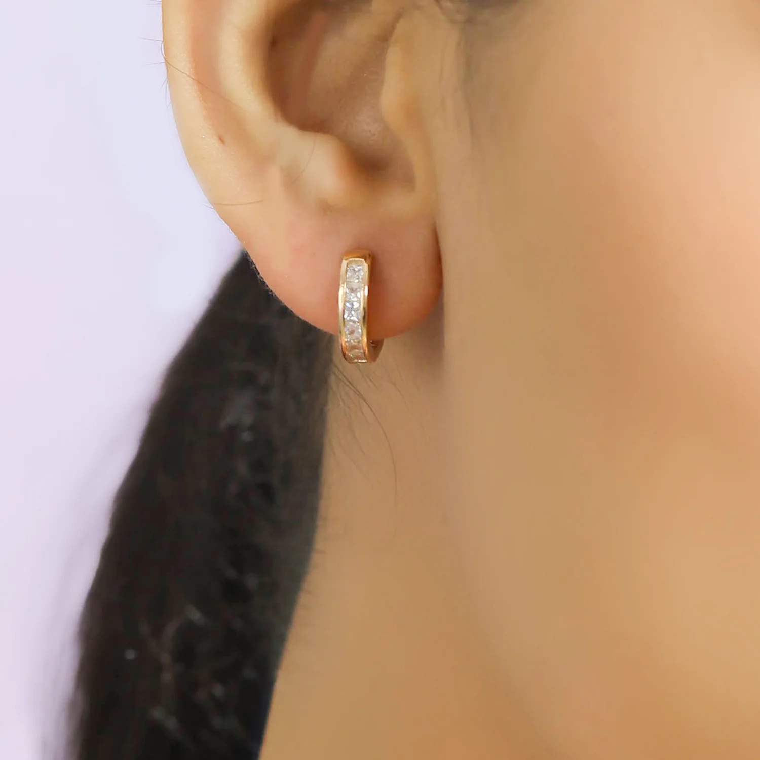Born to Rule Rose Gold Huggie 925 Silver Earrings - Image 2