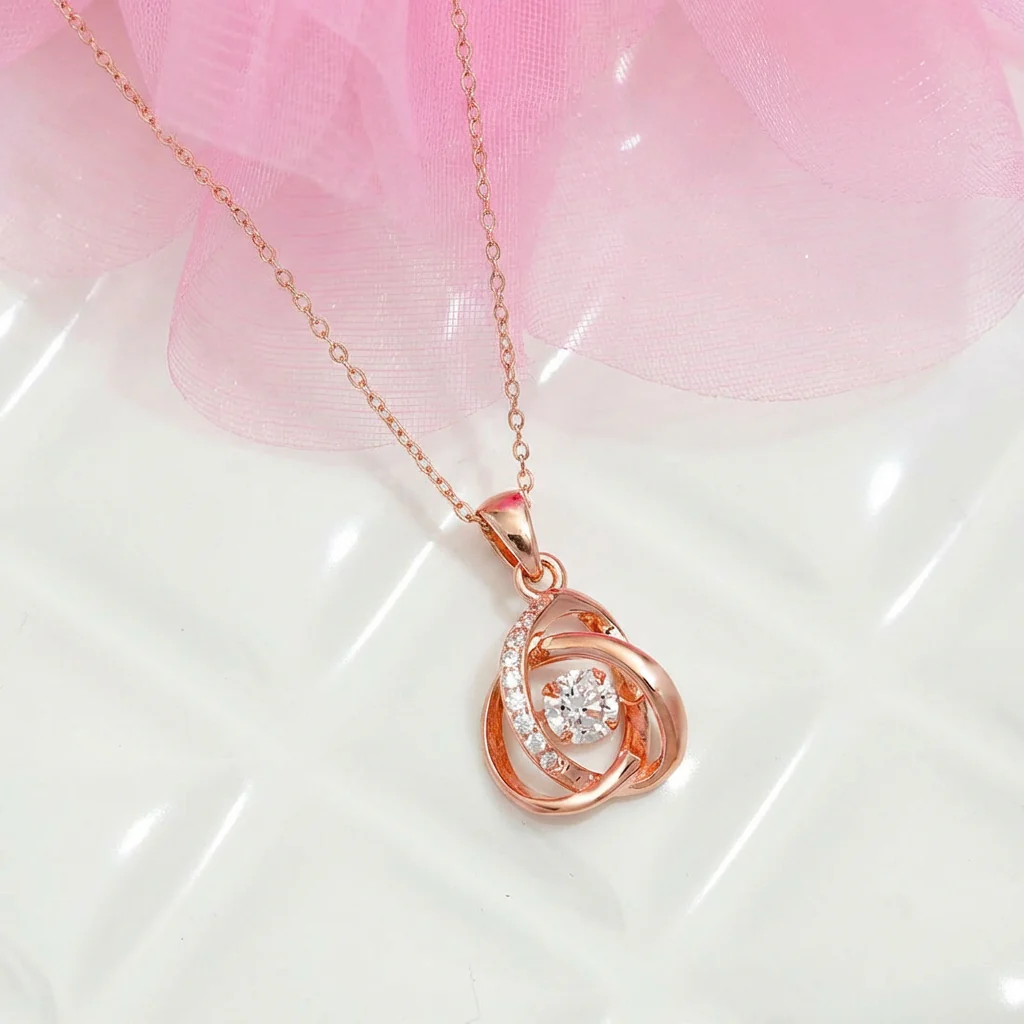 My Universe Rose Gold Silver Necklace With Link Chain
