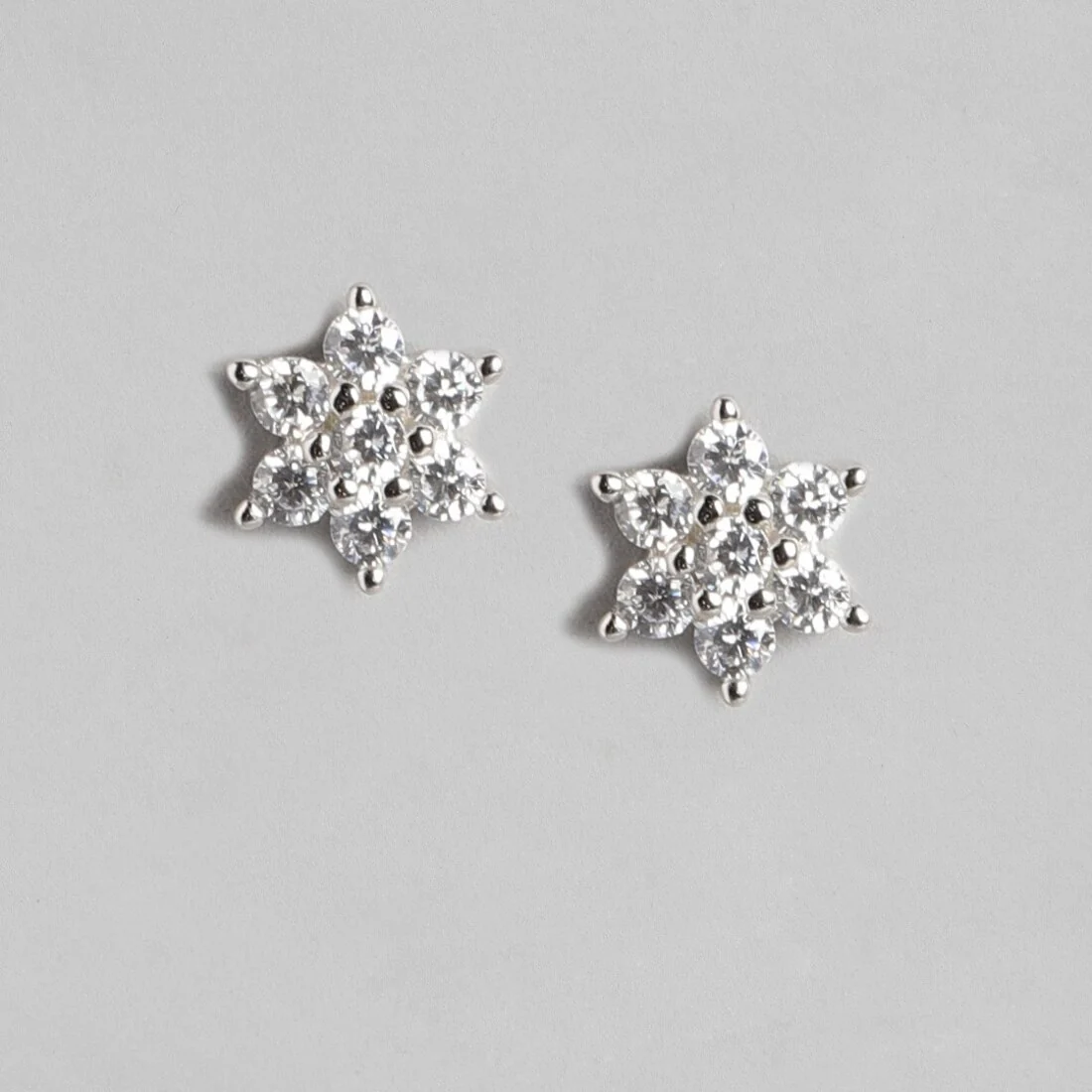 Enchanting Nakshatra Floral Studs 925 Silver Earrings - Image 6