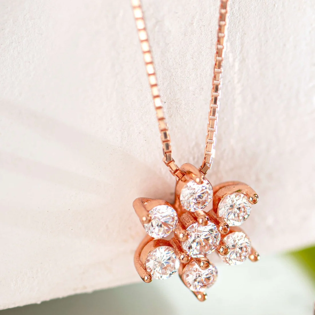 Nakshatra Rose Gold Plated 925 Sterling Silver Necklace Chain Gift Hamper - Image 3