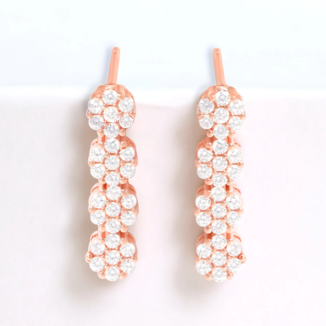 Nature’s Grace Rose Gold Plated 925 Sterling Silver Earrings - Image 2