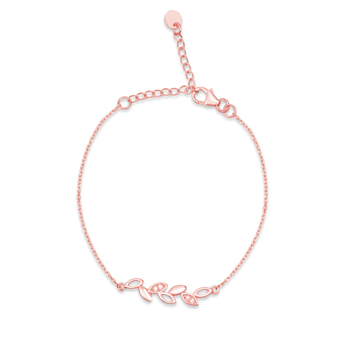 Nature's Embrace Leaf Rose Gold-Plated 925 Sterling Silver Bracelet Gift Hamper - Image 4