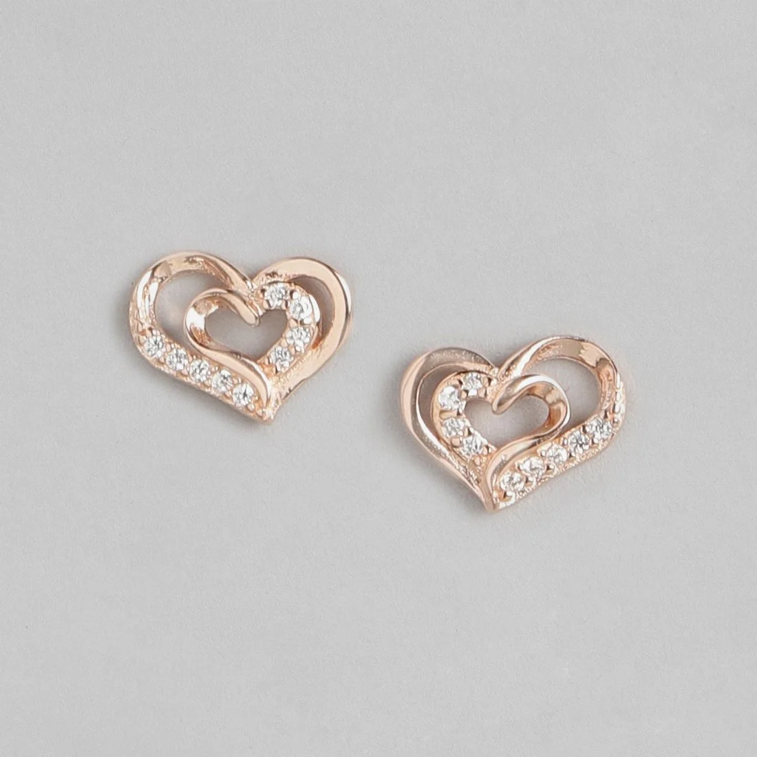 Nested Hearts Embrace: Rose Gold 925 Silver Jewelry Set Gift Hamper - Image 8