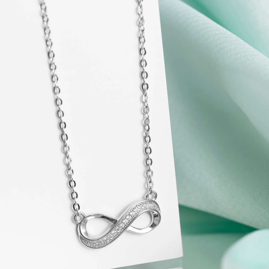 Infinite Love Together 925 Silver Infinity Necklace Gift Hamper - Image 2