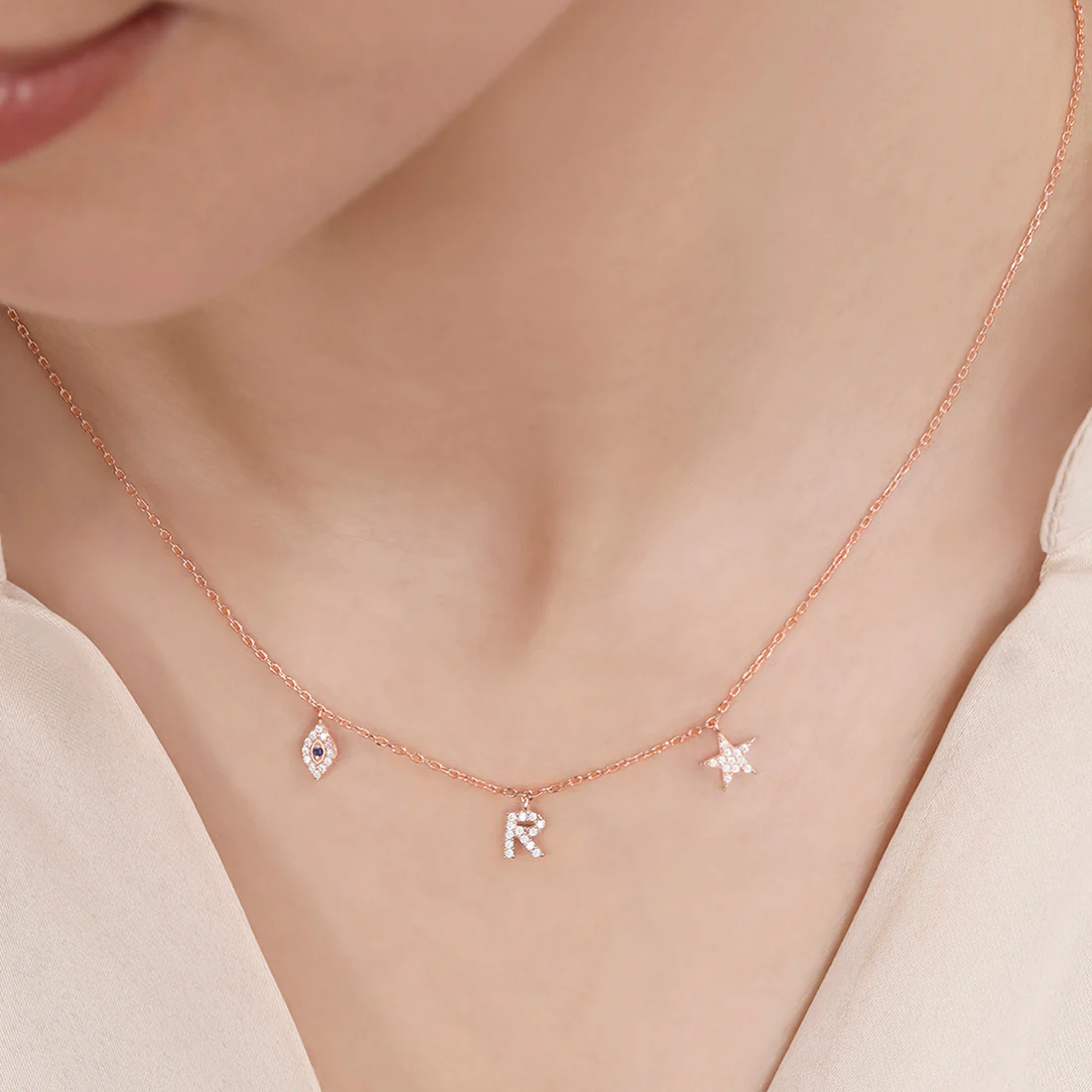 Mystical Charm Rose Gold Plated 925 Sterling Silver Necklace - Image 3