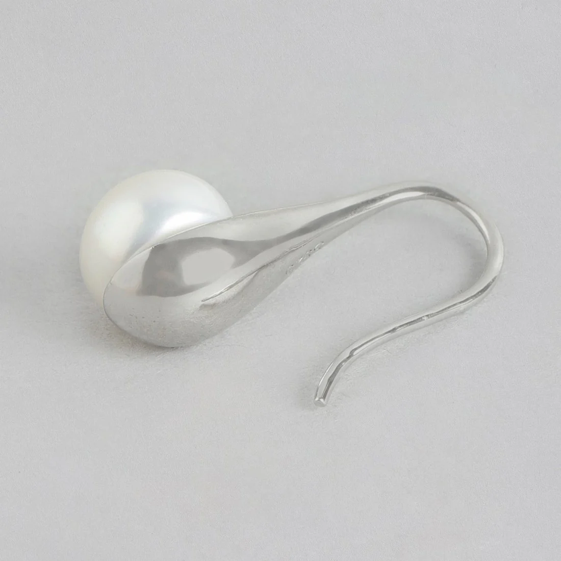 Oceanic Delight 925 Sterling Silver Pearl Earrings with Fish Hook Design - Image 5