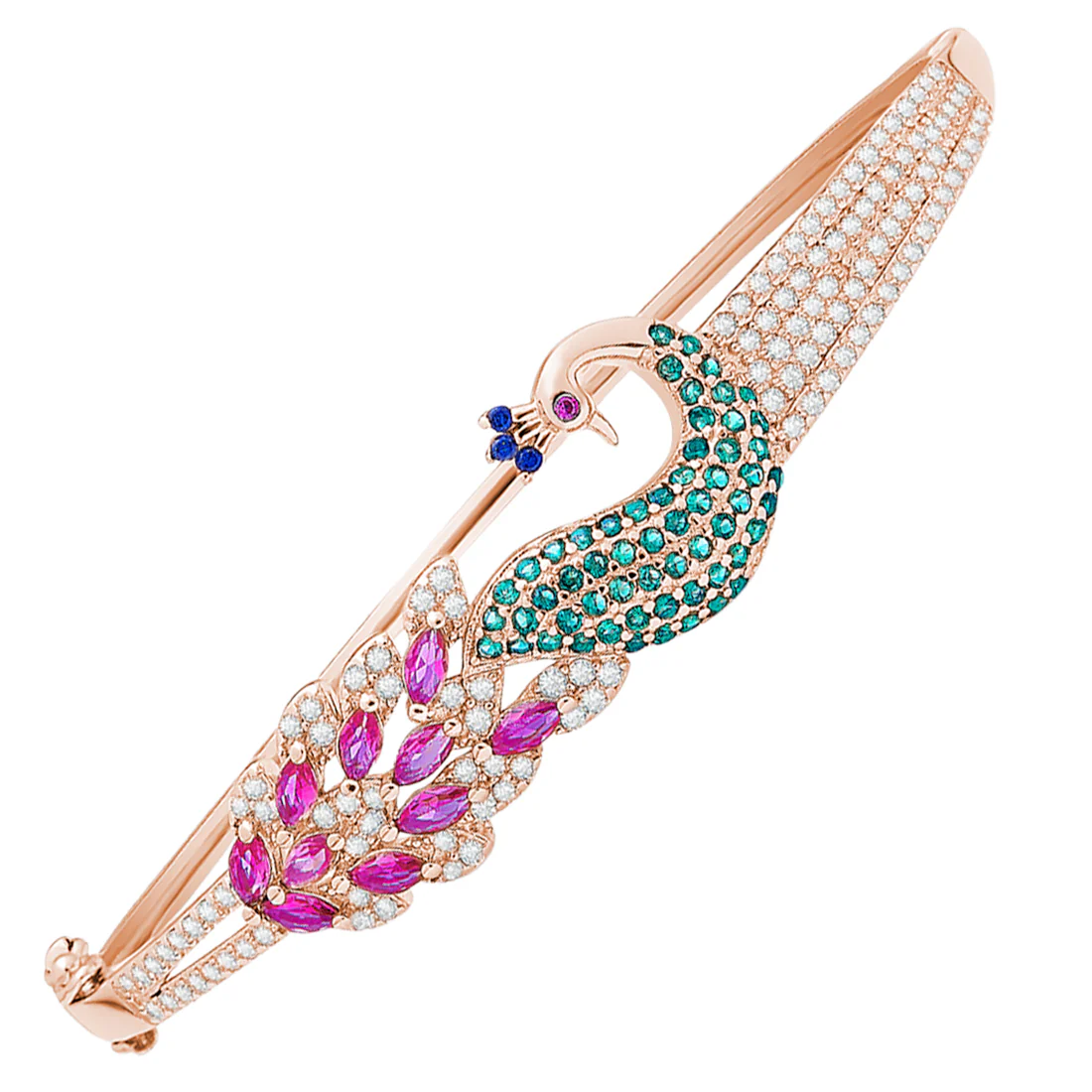 Peacock 925 Sterling Silver Bracelet In Rose Gold Gift Hamper - Image 7