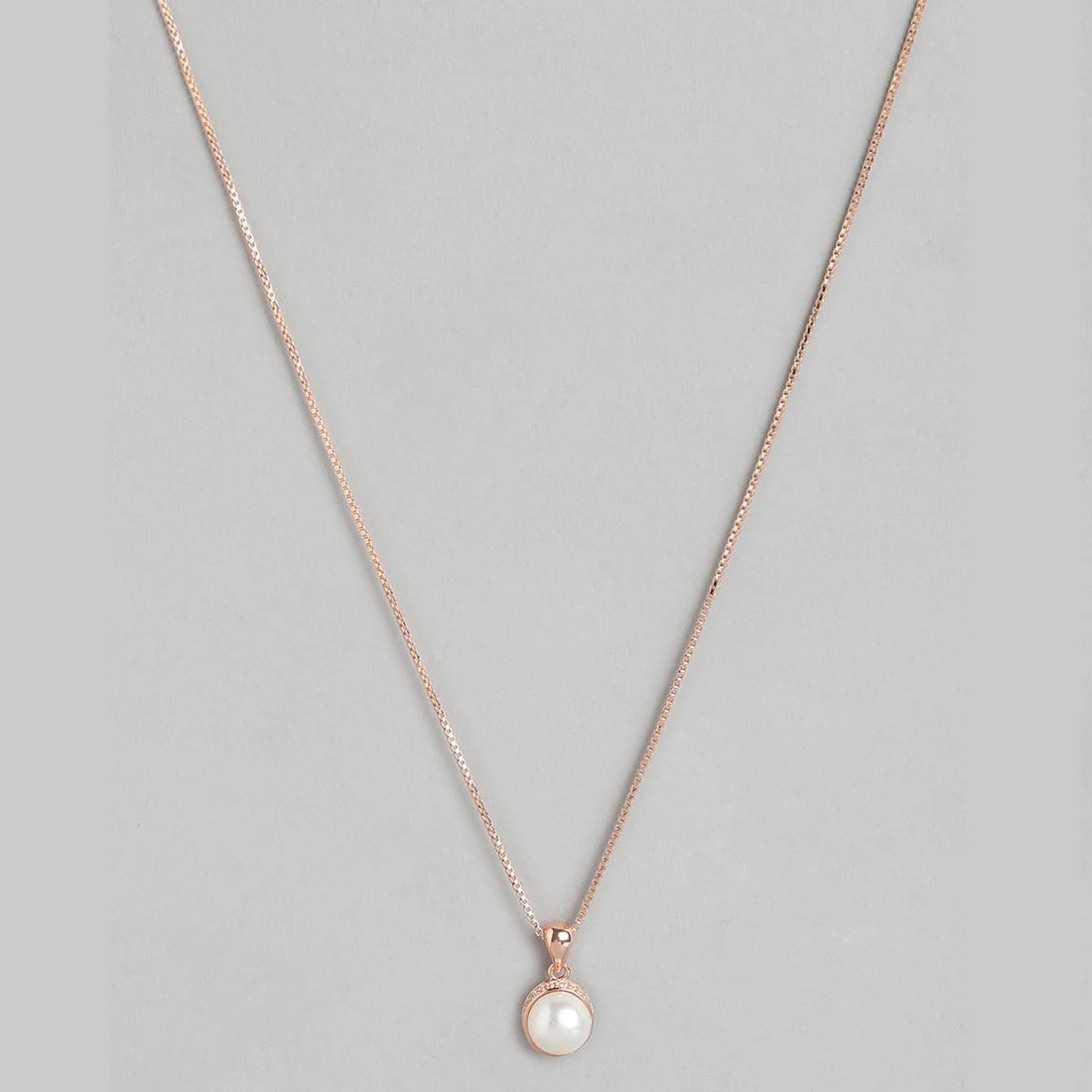 Pearl Drops of Elegance Rose Gold 925 Sterling Silver Pendant with Chain - Image 5