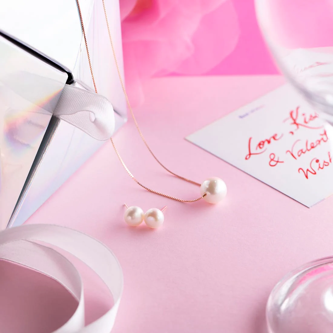 Pearl of Love 925 Silver Jewelry Set - Valentines Edition With Gift Box