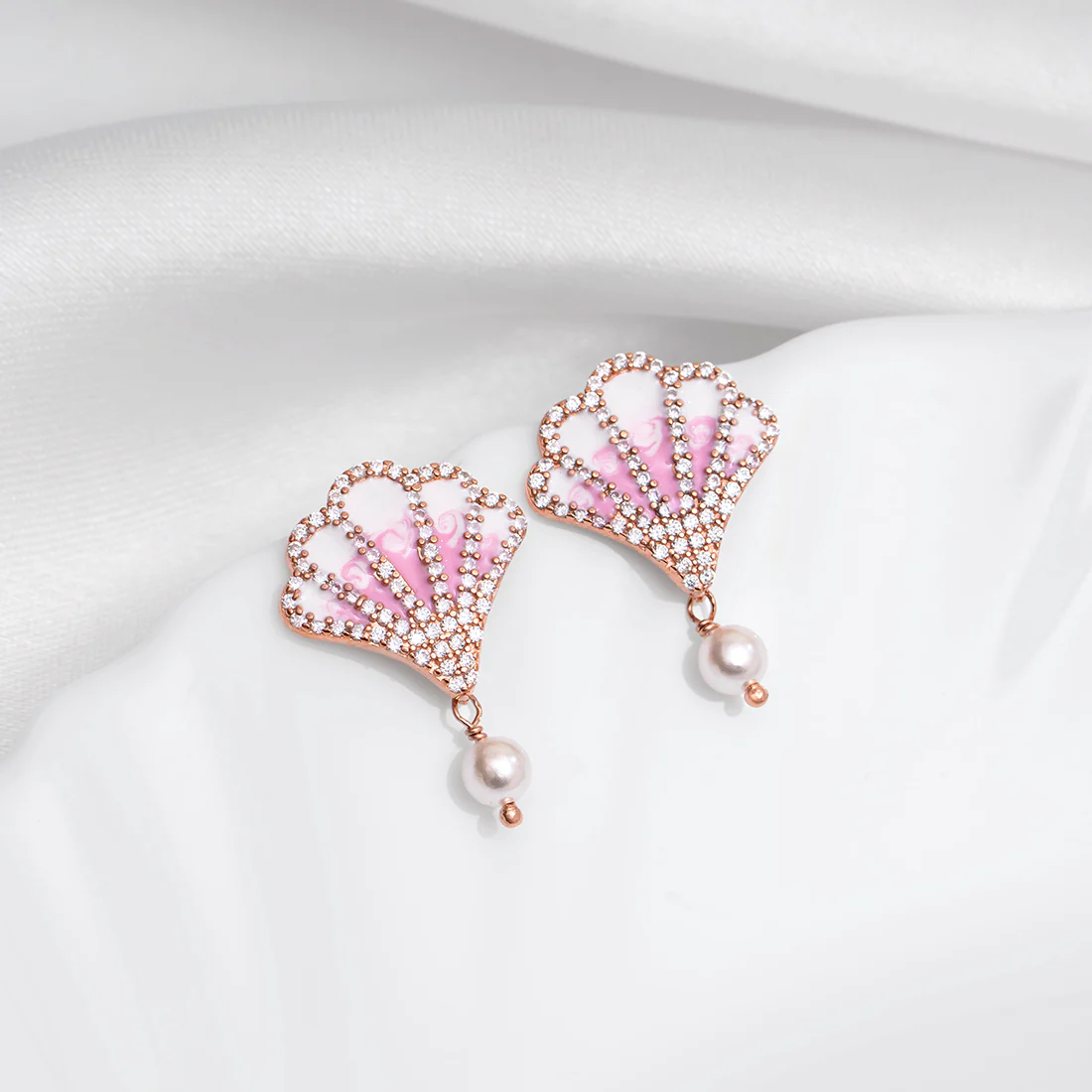 Pearl Rose Gold Plated 925 Sterling Silver Earrings