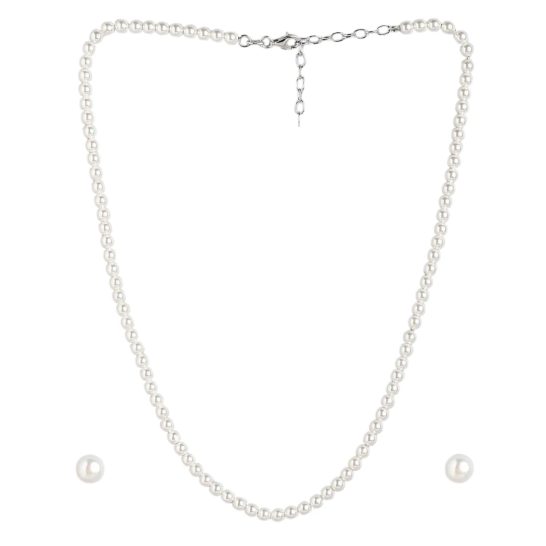 Pearlescent Whispers Rhodium-Plated 925 Sterling Silver Jewelry Set - Image 5